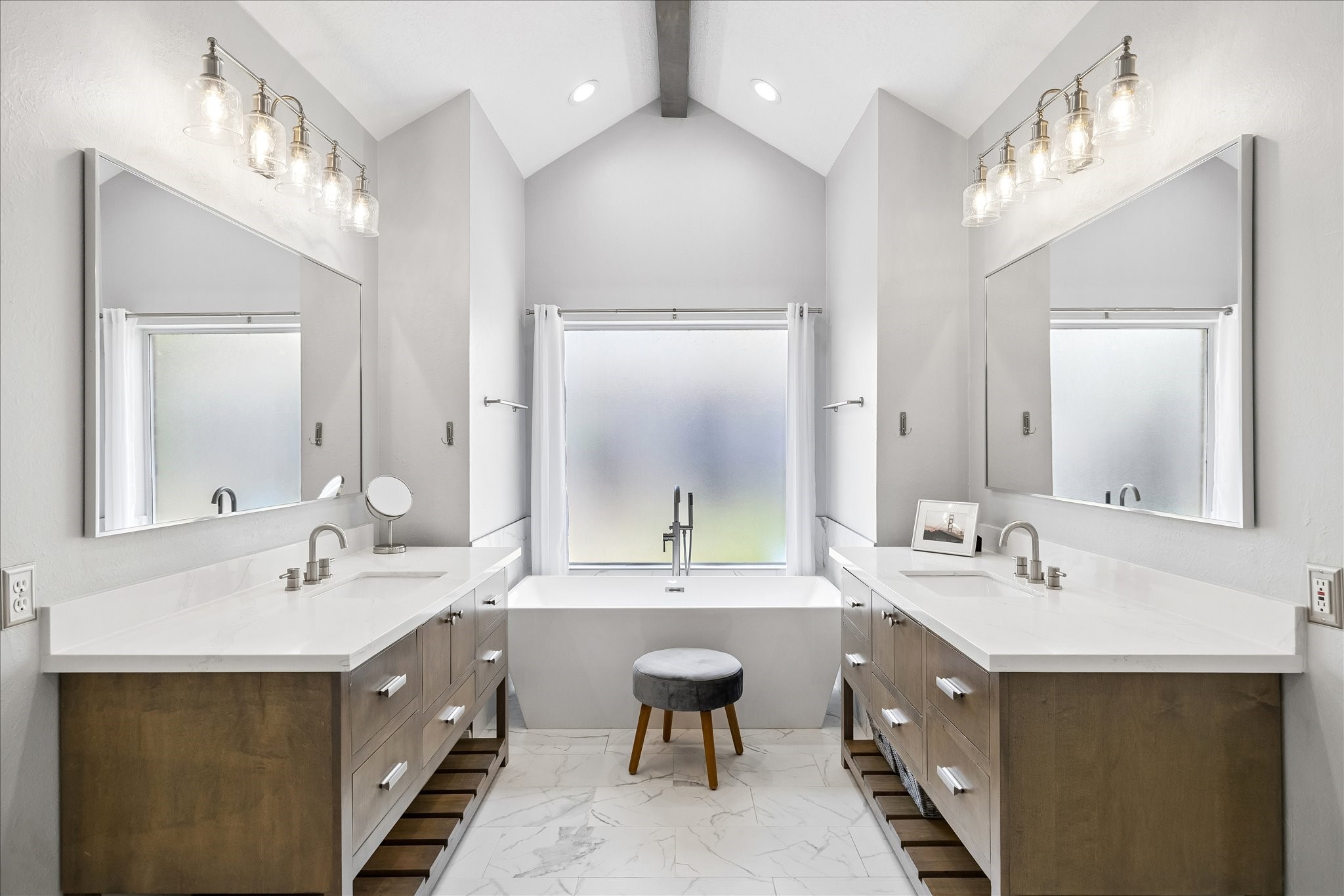 2810 Timber Country Way Kingwood, TX 77345 - Photo 20 of 30 a bathroom with a double vanity sink mirror and toilet