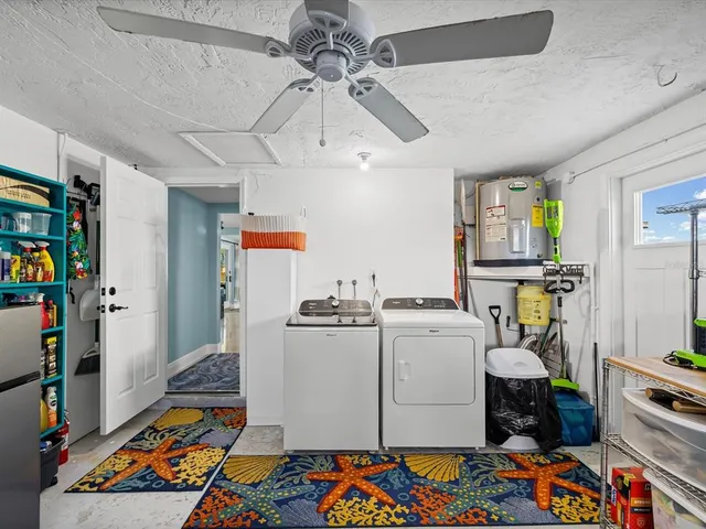a view of a balcony with dining table