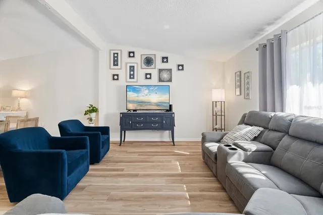 a living room with furniture and a couch