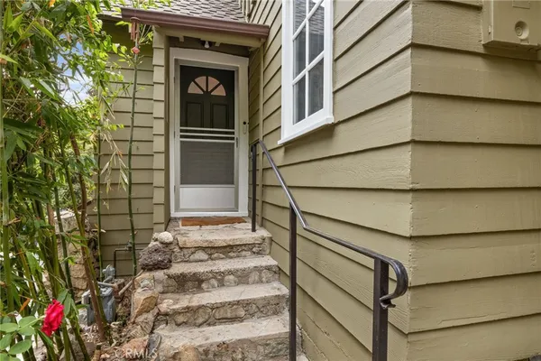 a front view of a house with a window
