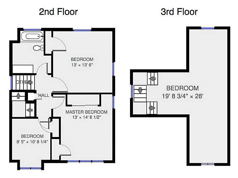 109 Braddock Road Forest Hills, PA 15221 - Photo 22 of 25 2nd Floor Plan. Here is an approximate plan of the 2nd and 3rd floors. There is a larger PDF version in MLS attachments.