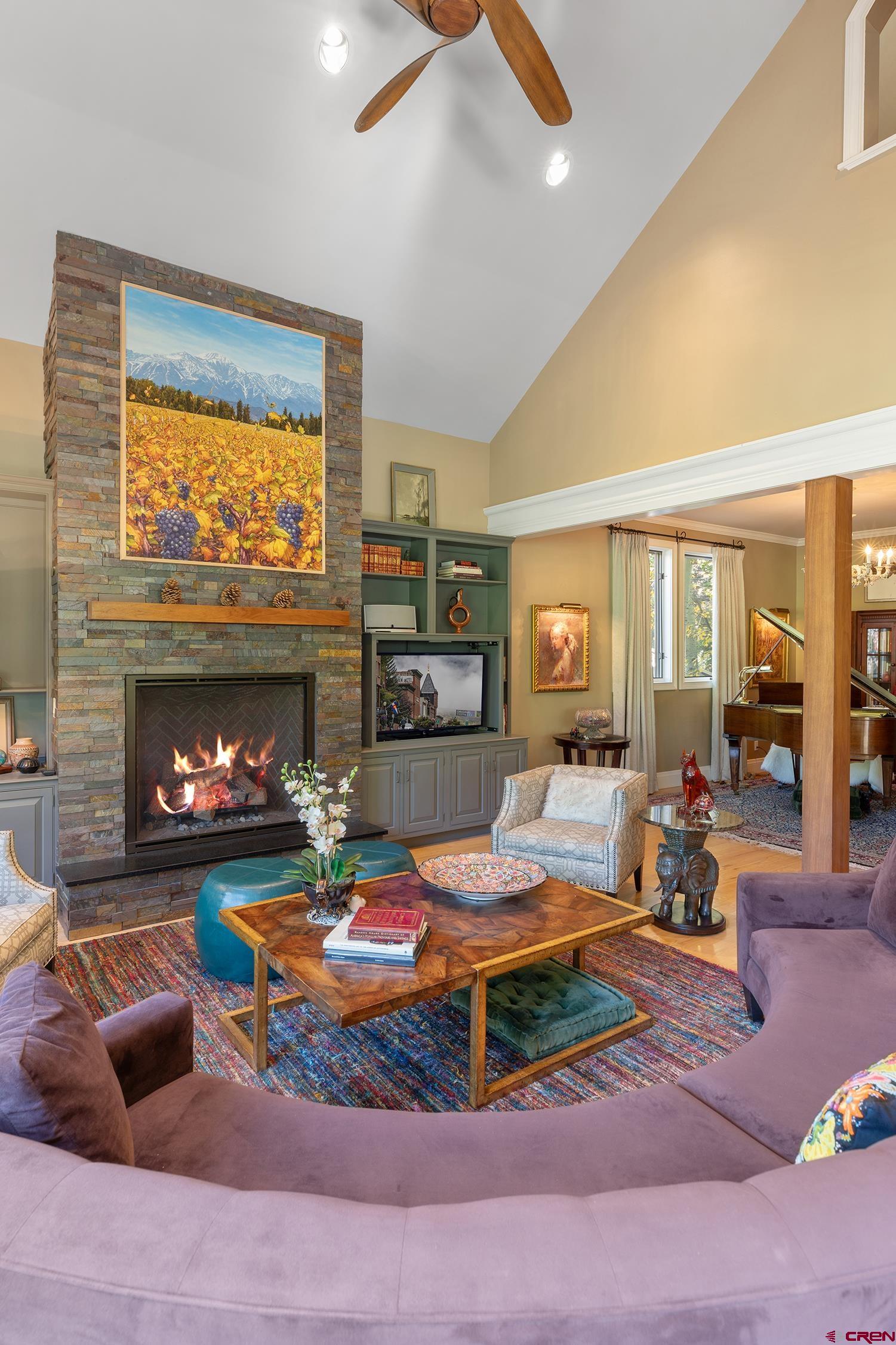 721 East Columbia Avenue Telluride, CO 81435 - Photo 18 of 44 a living room with furniture and a fireplace