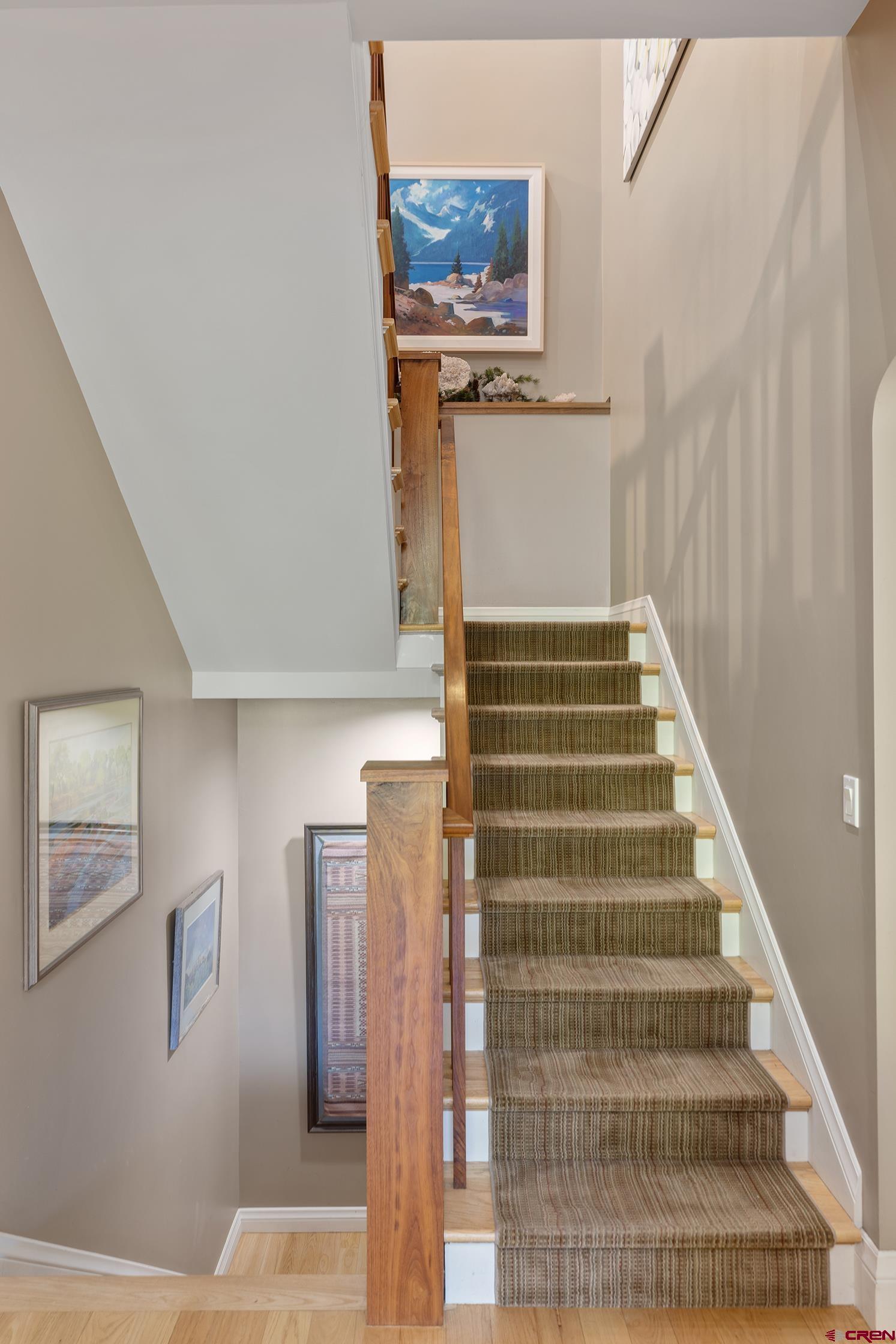 721 East Columbia Avenue Telluride, CO 81435 - Photo 19 of 44 a view of staircase with white walls and windows