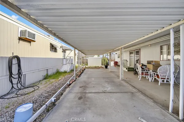 a view of a porch with patio