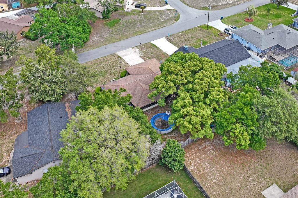 11122 Maderia Street Spring Hill, FL 34609 - Photo 47 of 49 an aerial view of a house with a yard and garden