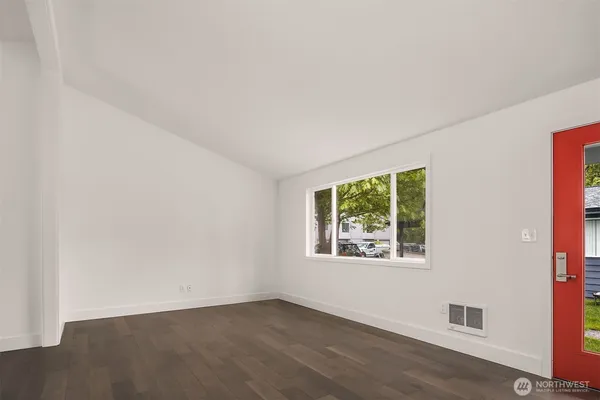 an empty room with a window