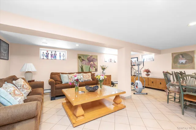 a living room with furniture and a couch