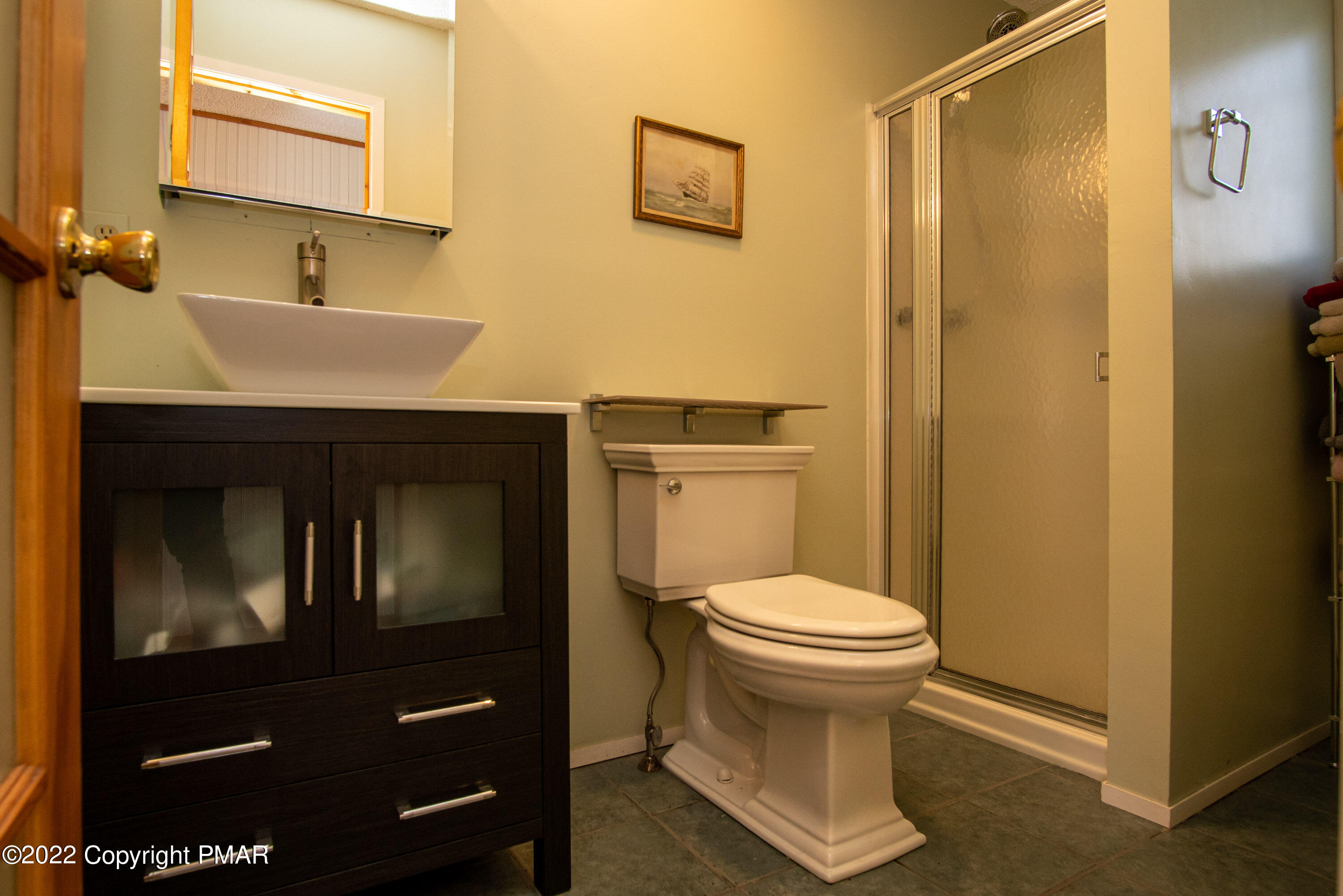 6374 Decker Road Bushkill, PA 18324 - Photo 23 of 60 a bathroom with a sink and a toilet