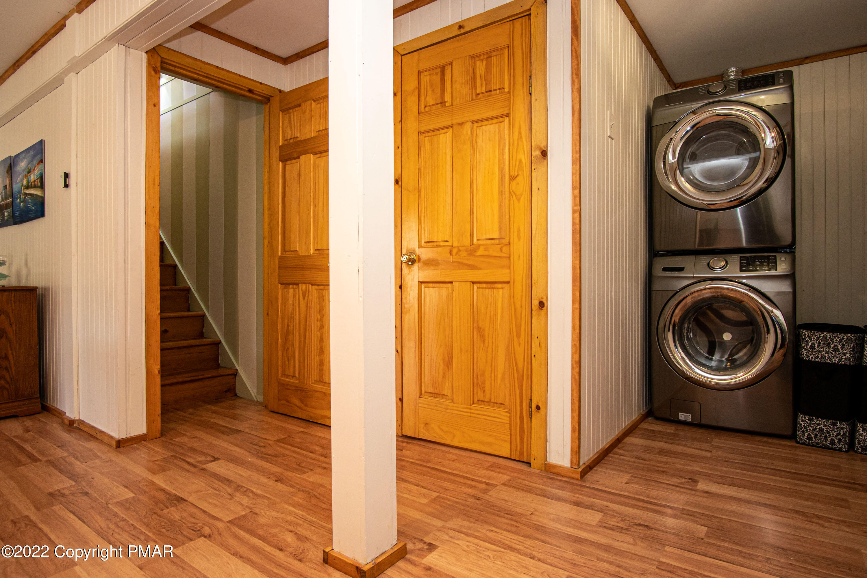 6374 Decker Road Bushkill, PA 18324 - Photo 38 of 60 a view of a hallway with washer and dryer