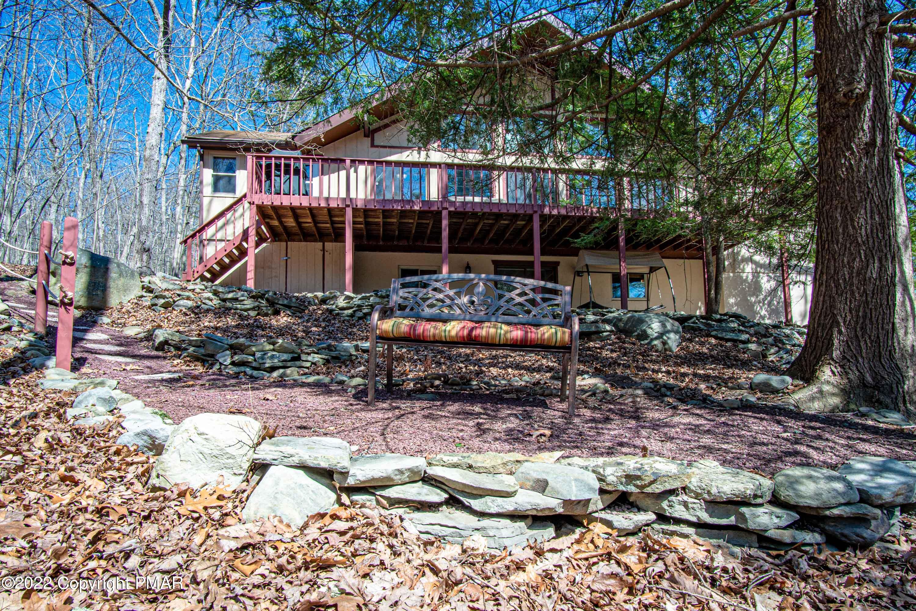6374 Decker Road Bushkill, PA 18324 - Photo 59 of 60 a backyard of a house with barbeque oven