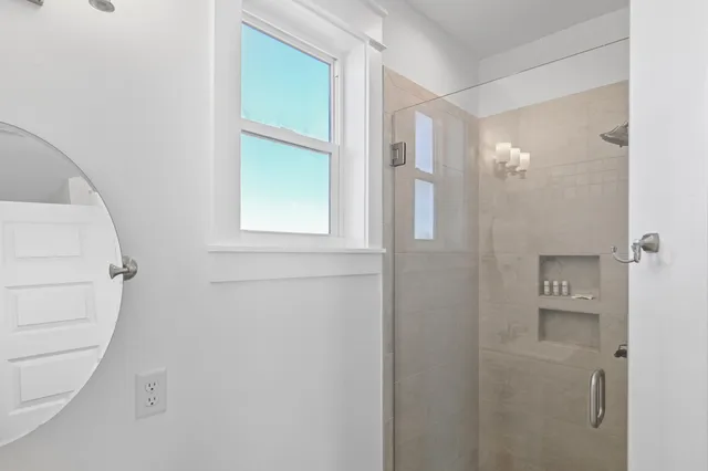 a bathroom with a shower