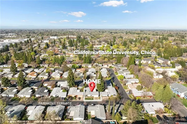 an aerial view of multiple house