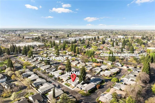 an aerial view of multiple house