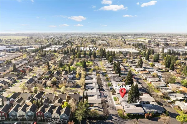 an aerial view of multiple house