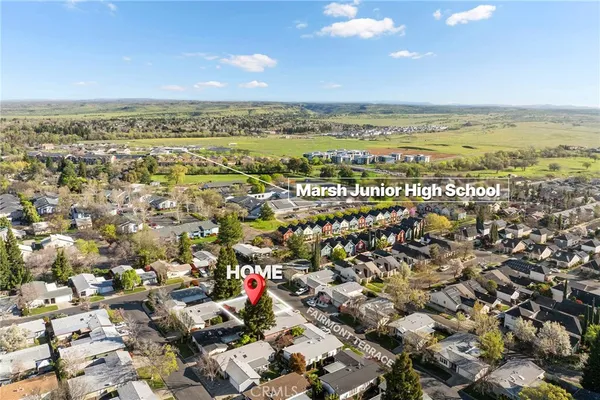 an aerial view of multiple house