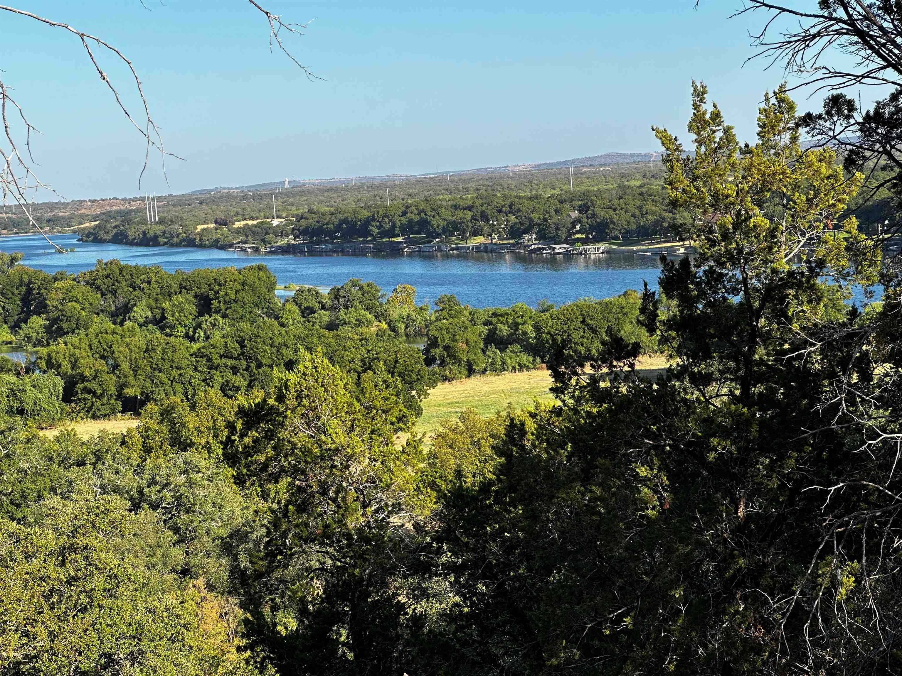 a view of a lake with houses