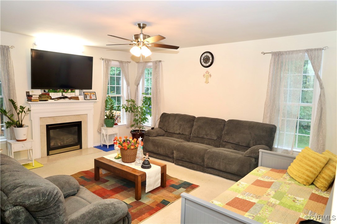 862 Club Ridge Court Chester, VA 23836 - Photo 13 of 50 Living room with ceiling fan