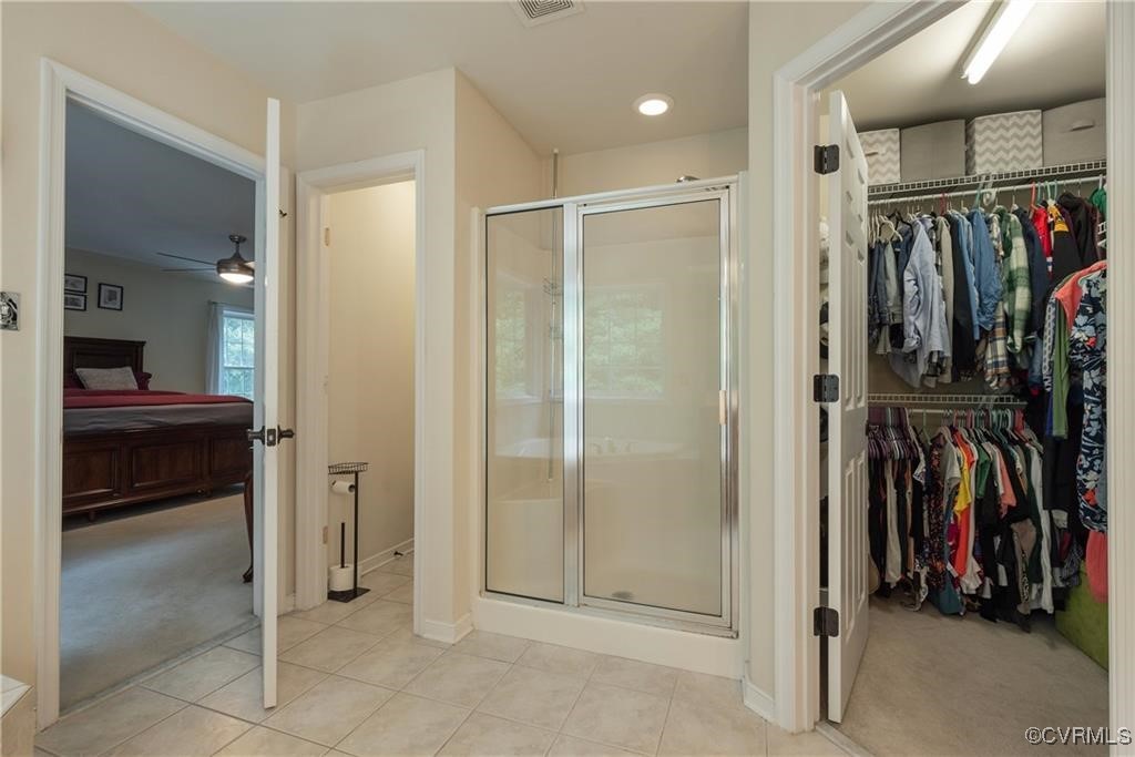 862 Club Ridge Court Chester, VA 23836 - Photo 26 of 50 Bathroom with ceiling fan, tile patterned flooring