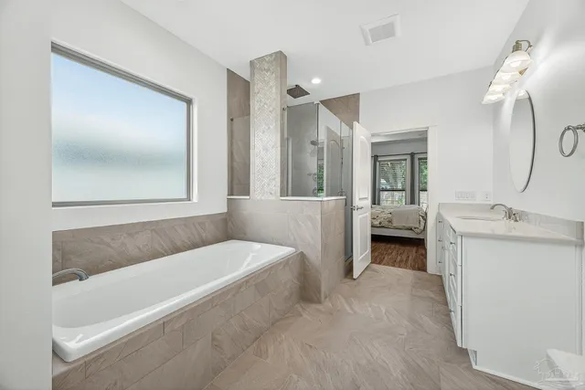 a living room with furniture