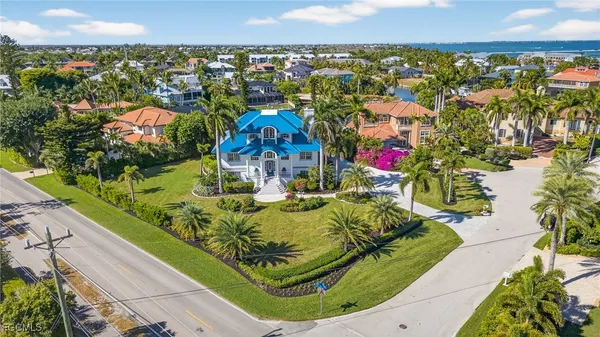 an aerial view of a house