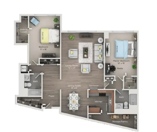 $2,075 | 555 Brush Street, Unit 2706, Detroit, MI 48226