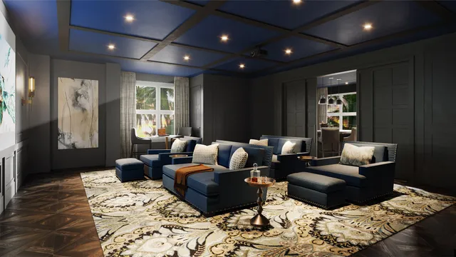 a living room with furniture