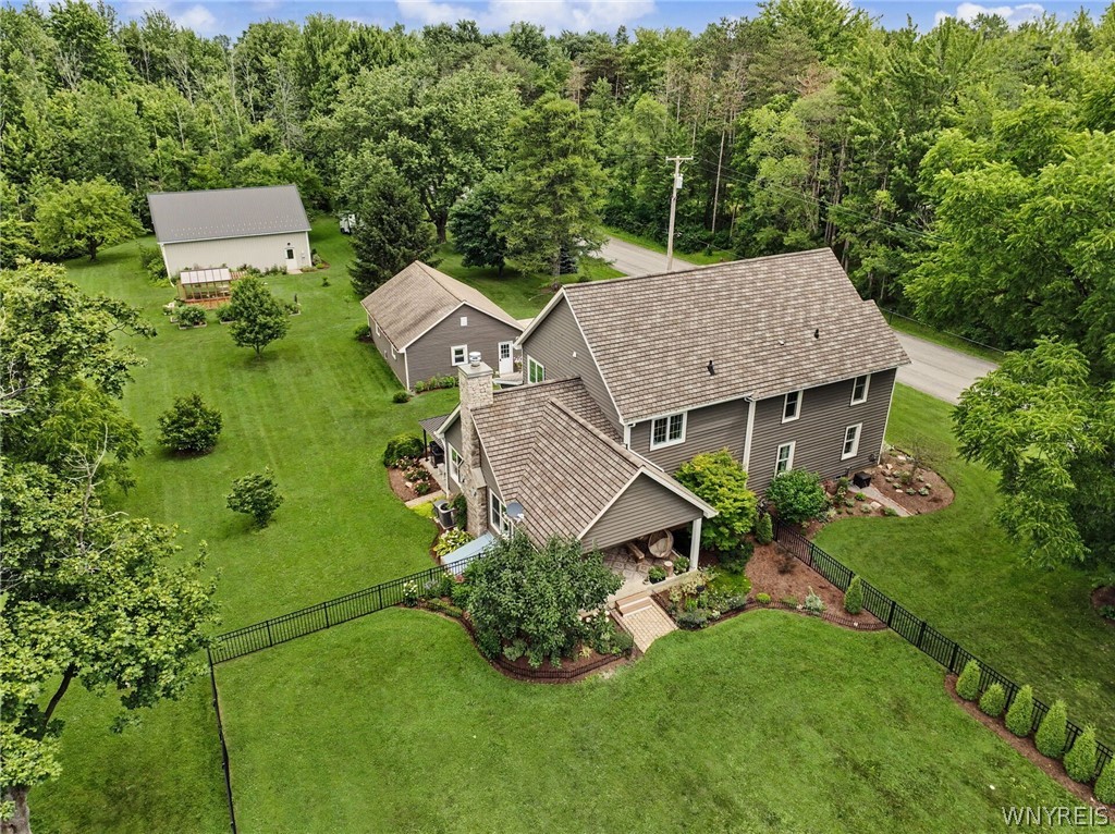 6600 Dye Road Newstead, NY 14001 - Photo 3 of 50 Drone view from back side of the property
