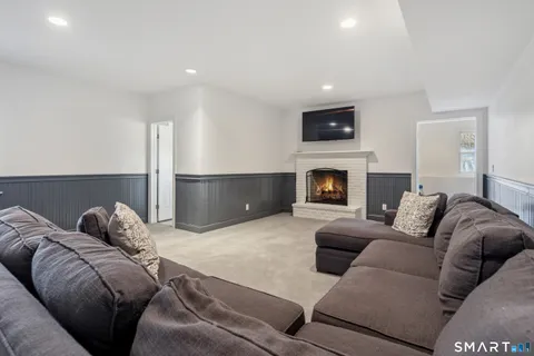 a room with gym equipment and windows