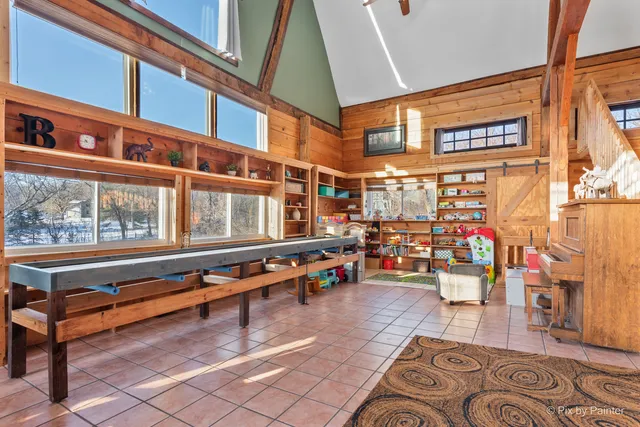 a view of a swimming pool with an outdoor space