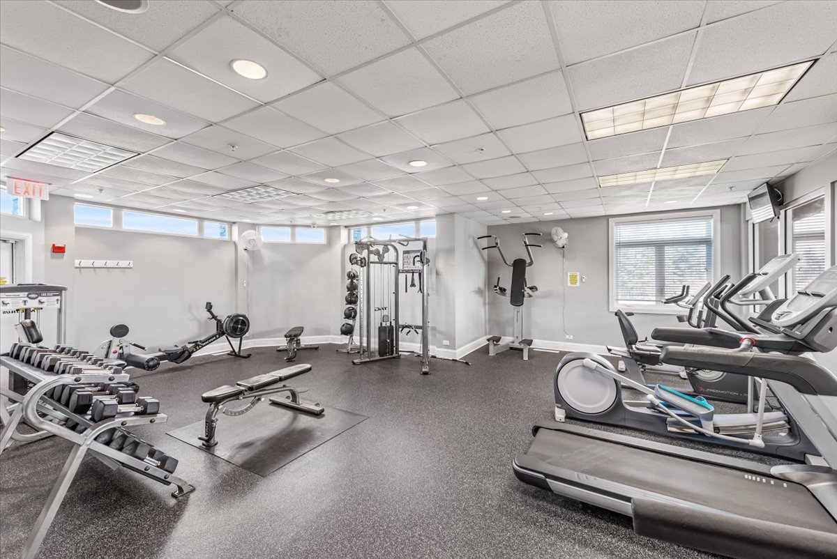 10232 McMahon Way Huntley, IL 60142 - Photo 25 of 46 a room with gym equipment and a large window