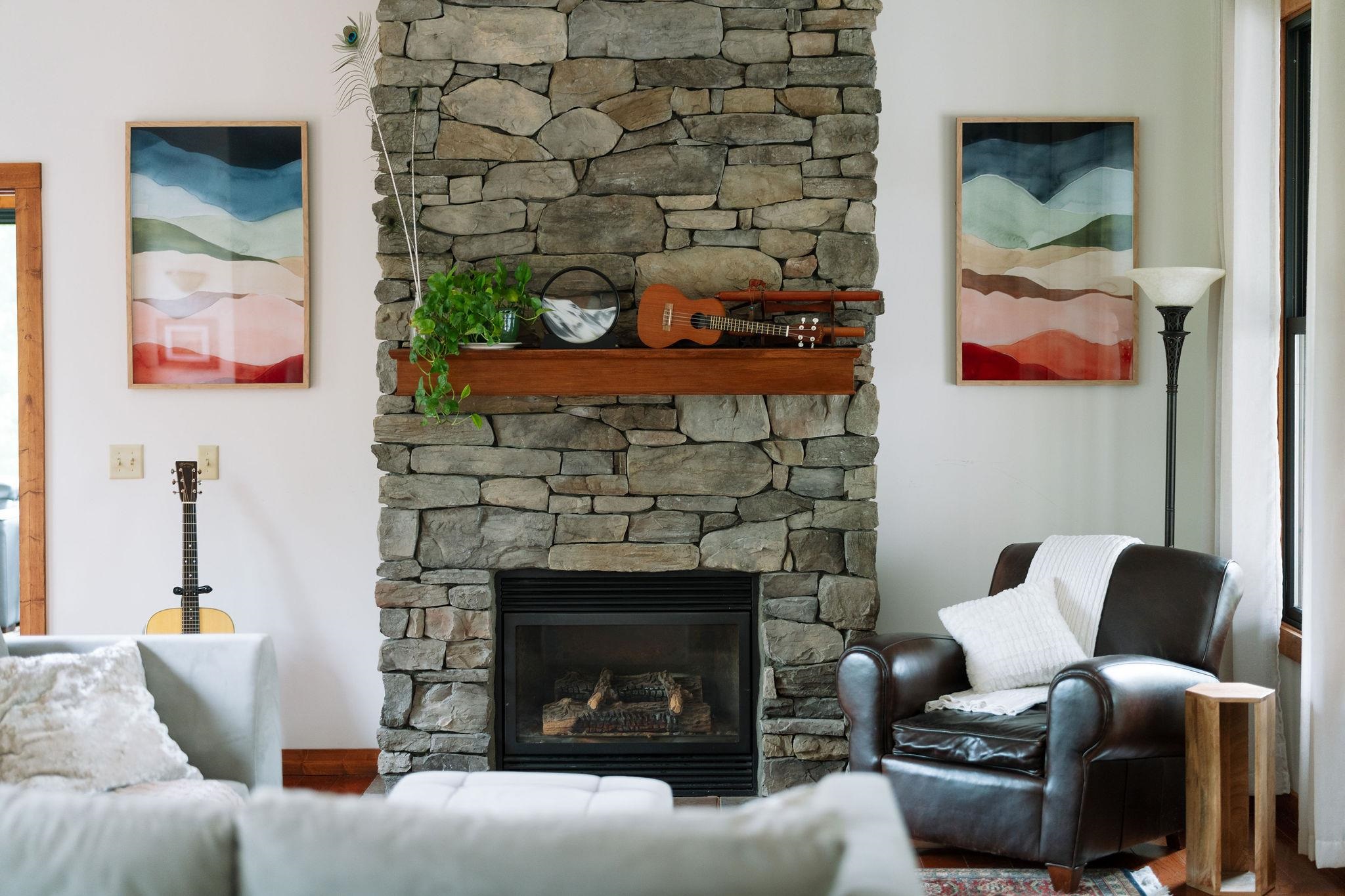 216 Lee Roy Road Grottoes, VA 24441 - Photo 19 of 64 a living room with furniture and a fireplace