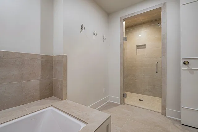 a bathroom with a shower