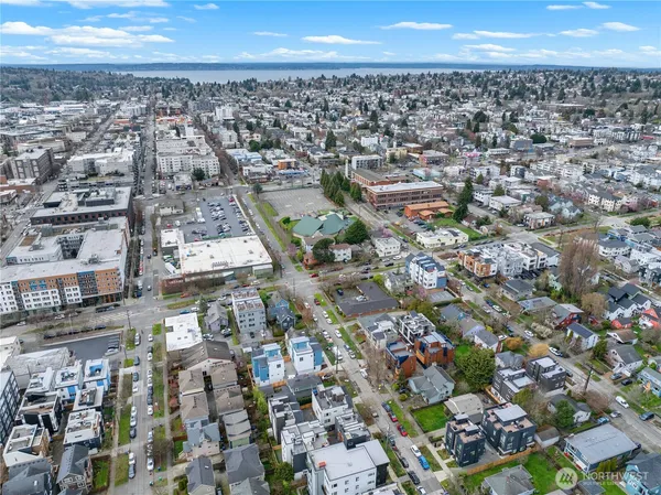 an aerial view of a city