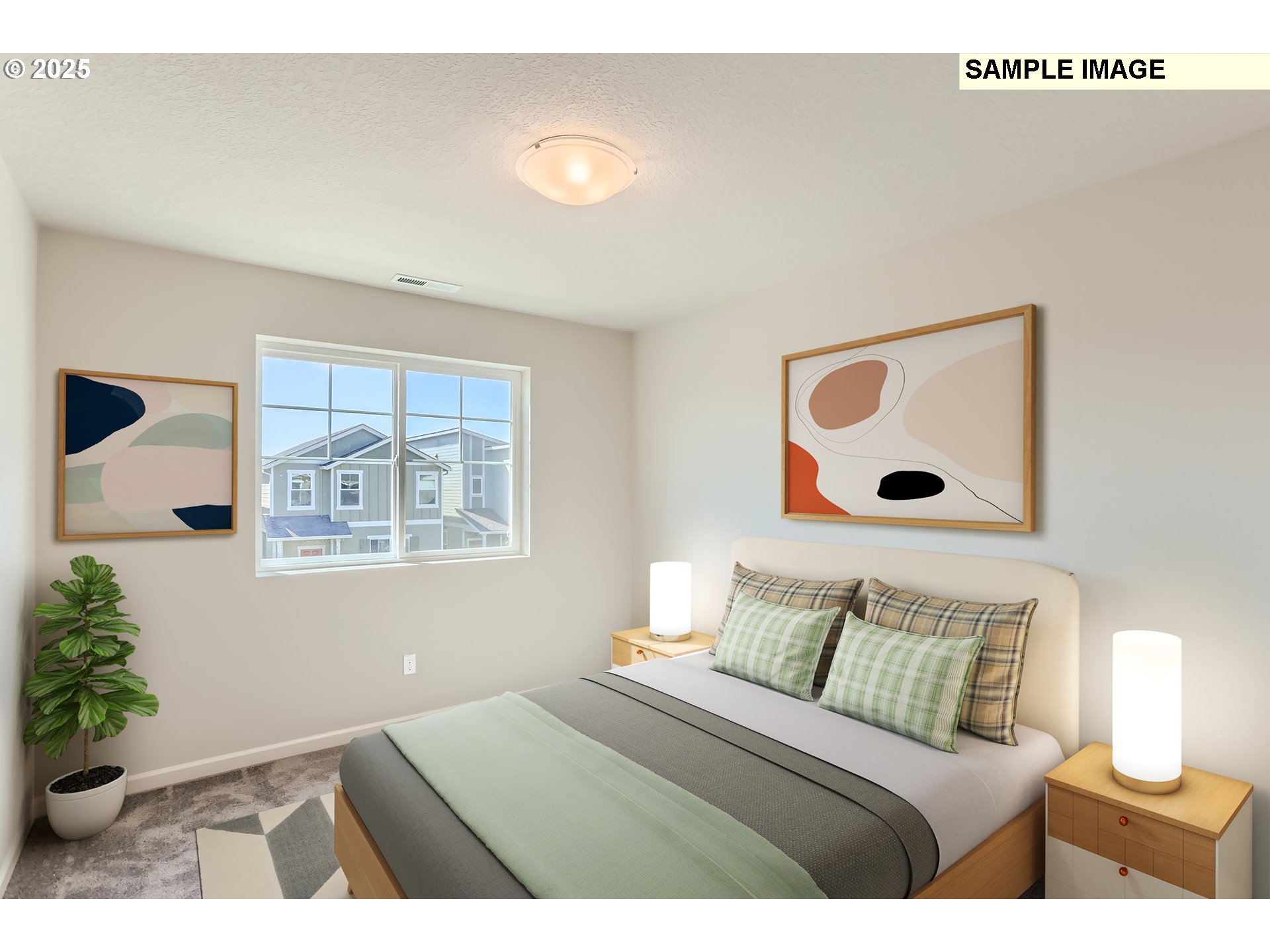 2083 Southeast Pheasant Avenue Gresham, OR 97080 - Photo 28 of 30 a bedroom with a bed and a painting on the wall