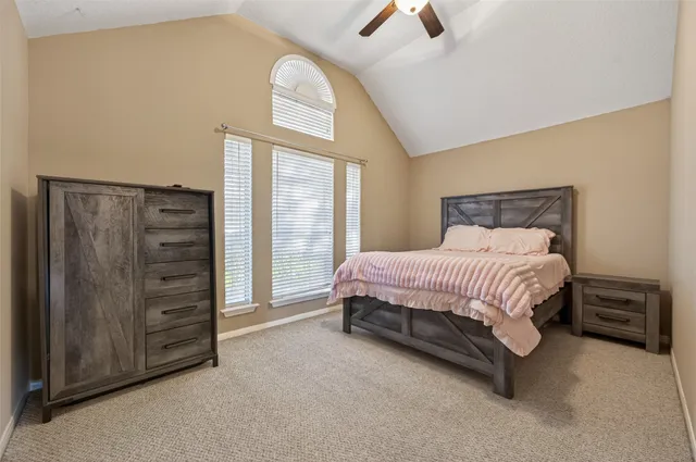 a bed room with a bed and a television