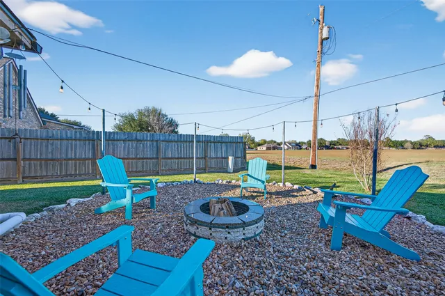 a patio view with a seating space