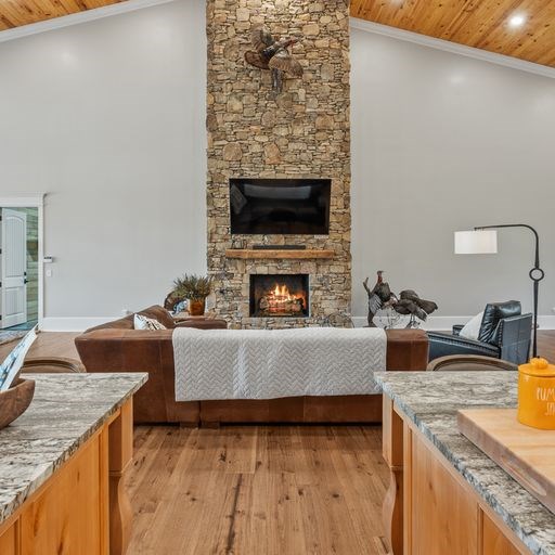 8321 Ebenezer Road Buena Vista, GA 31803 - Photo 28 of 61 Stacked Stone Fireplace in Lodge Living Area