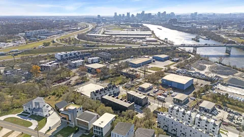 an aerial view of a city