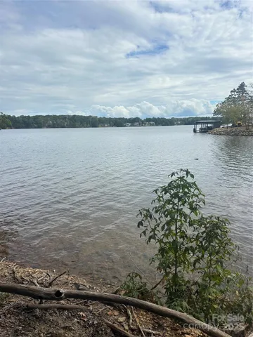 a view of a lake from a yard