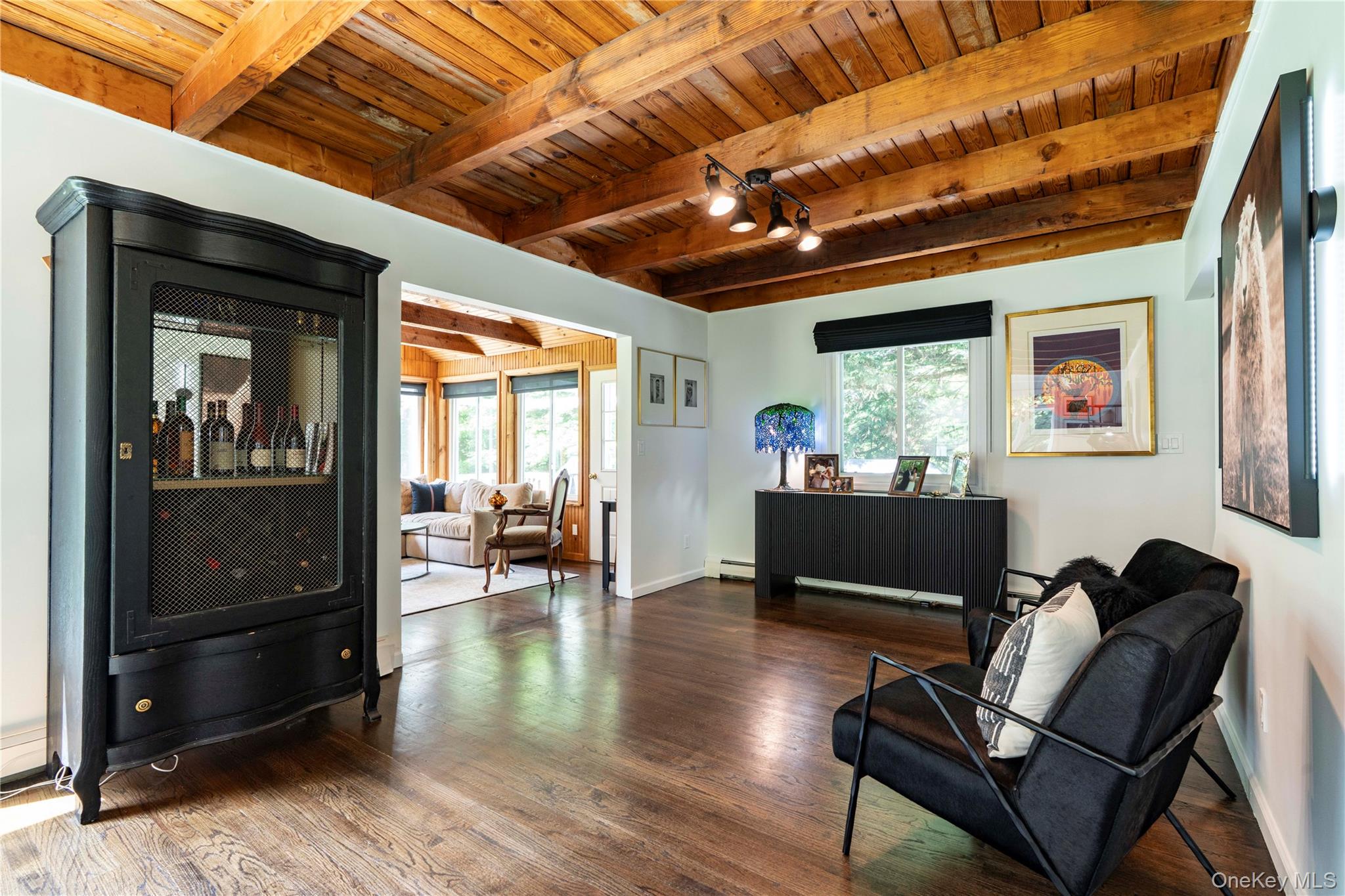 10 Pilgrims Progress Road Rhinebeck, NY 12572 - Photo 13 of 31 Family Room with Wood Beamed Ceilings and Oak Floors