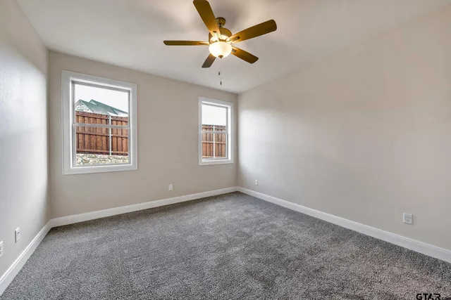 an empty room with closet