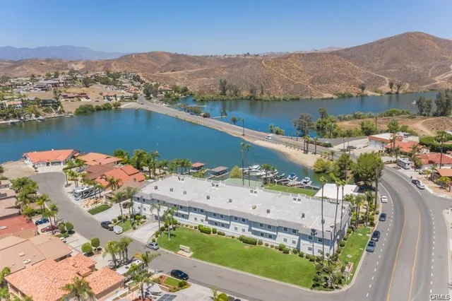 a view of a lake from a balcony