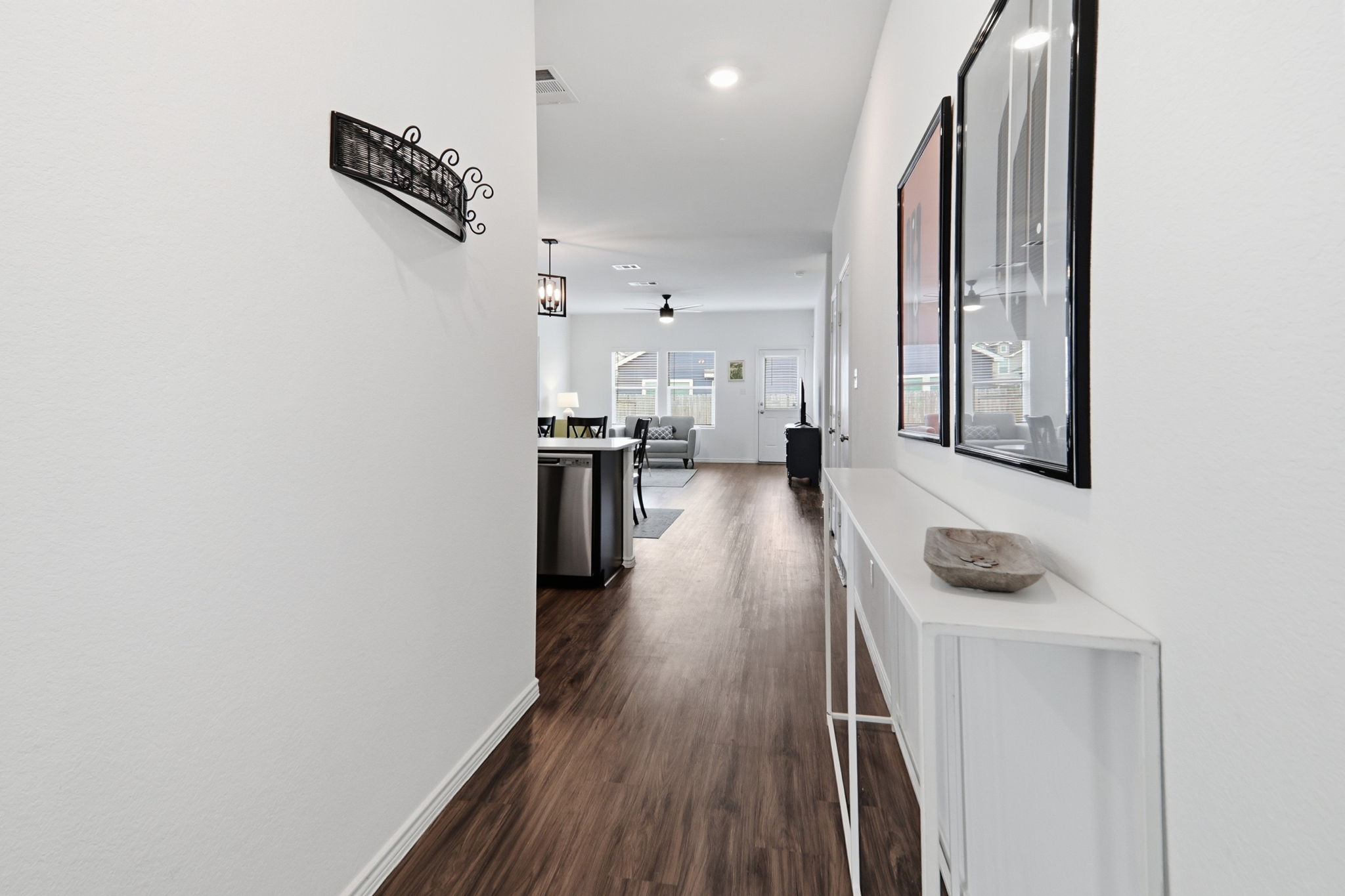1200 Rio Frio Lane Georgetown, TX 78626 - Photo 4 of 25 Hall featuring dark wood finished floors and recessed lighting