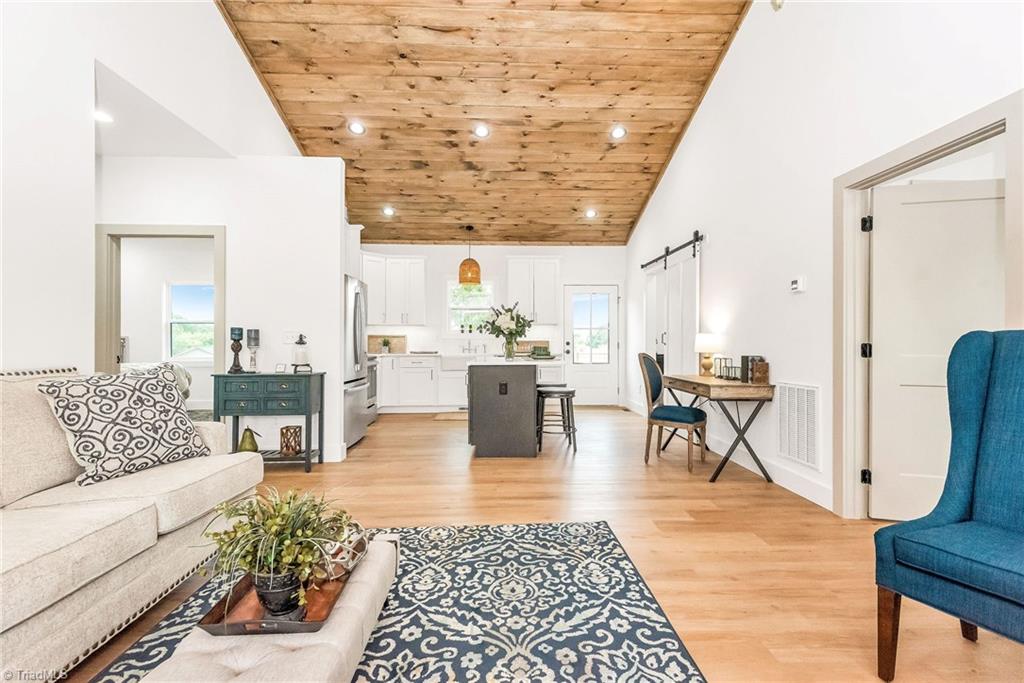 3598 Clingman Road Ronda, NC 28670 - Photo 5 of 35 Tongue & Groove Vaulted Ceilings in the Open Concept Living/Kitchen Area!