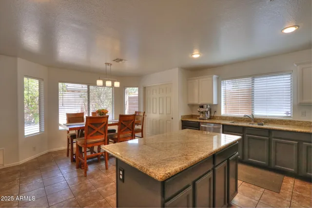 a kitchen with lots of counter top space