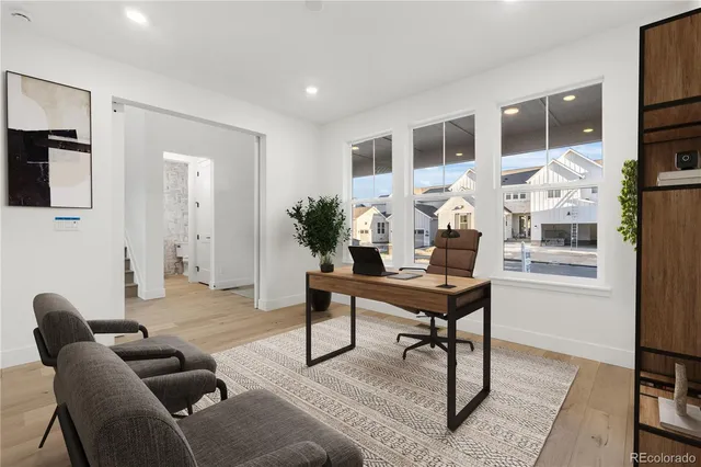 a living room with furniture