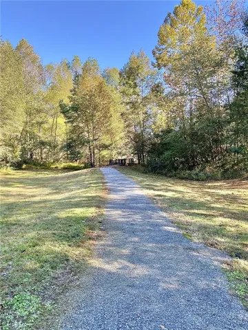 a view of a deck in front of house