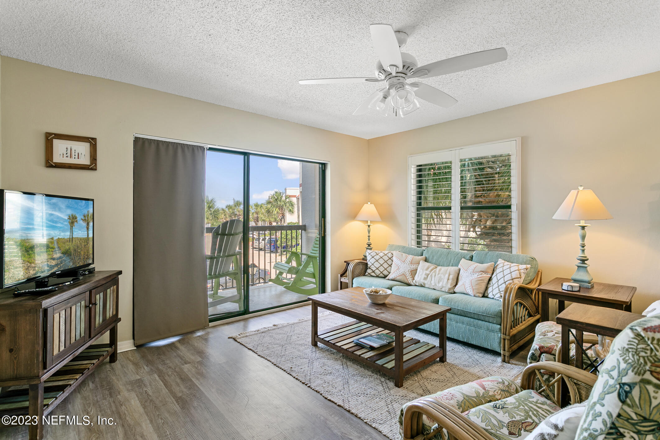 4250 Florida A1A, Unit I26 St. Augustine, FL 32080 - Photo 17 of 49 a living room with furniture and a flat screen tv