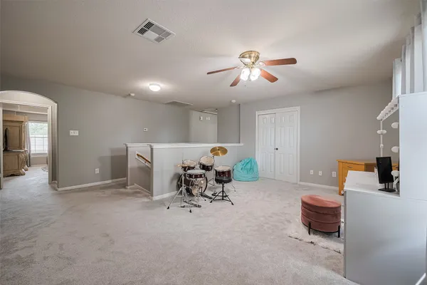 a living room with a couch and furniture