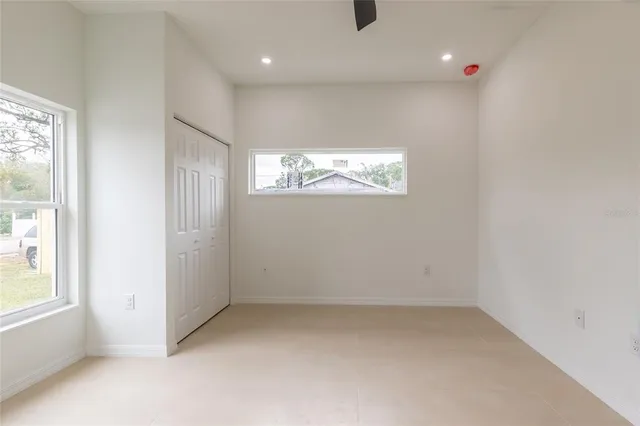 an empty room with a window